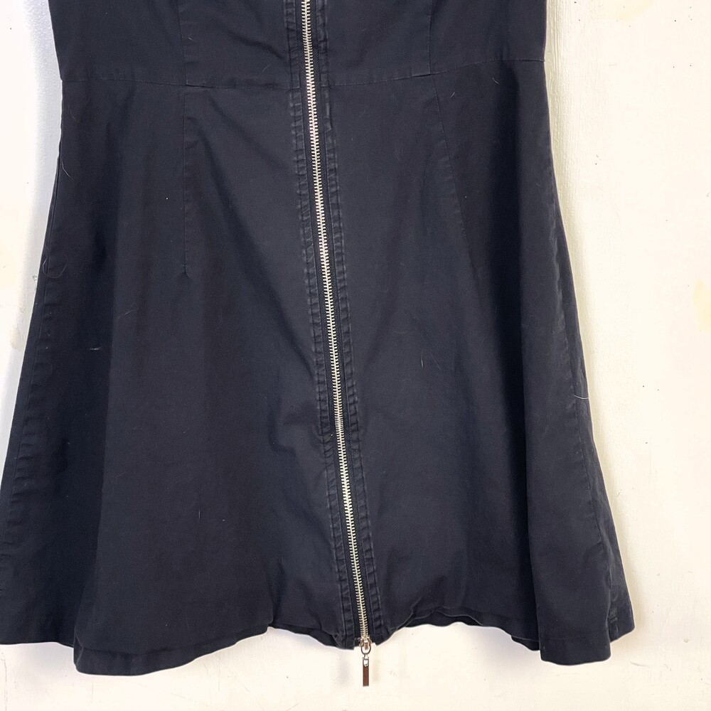 Sourpuss Clothing Y2K Black Cat Cap Sleeve Collared Zip Up Shirt Dress Large - Picture 8 of 12